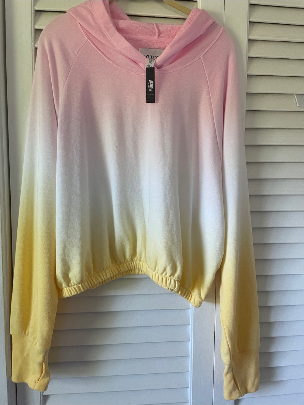 Victoria Secret Pink to Yellow Ombre Hoodie Sweatshirt